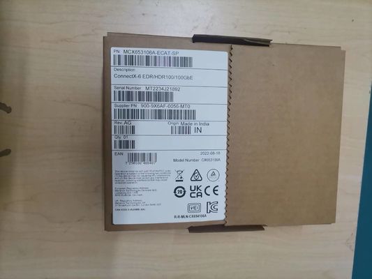 MCX653105A-ECAT ConnectX-6 VPI Adapter Card 100Gb/S HDR100 EDR IB 100GbE Single Port QSFP56