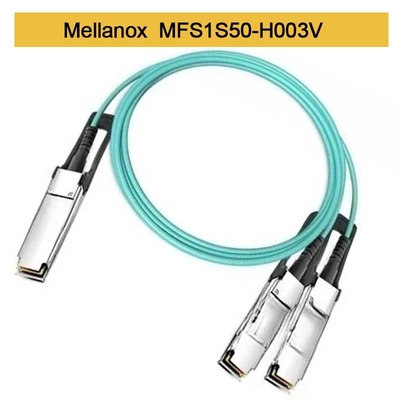 MFS1S50-H003V AOC-kabel 200 GbE naar 2x100 GbE QSFP56 naar 2xQSFP56 MMF Mellanox AOC-kabel