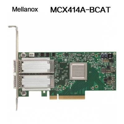 Nvidia 900-9X426-0054-Sq0 MCX414A-BCAT ConnectX-4 EN netwerkinterfacekaart, 40/56 GbE dual-port QSFP28, PCIe3.0 x8, hoge beugel