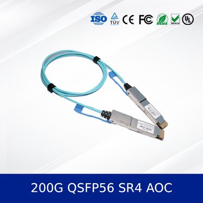 Optische transceivermodule 200G QSFP56 SR4 AOC 3m kabel voor 200G Ethernet OM4 MMF, laag vermogen, CMIS-compatibel