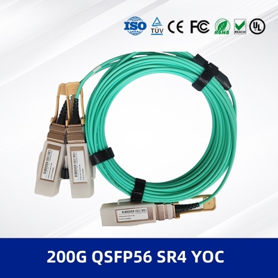 Optische transceivermodule 200G QSFP56 SR4 YOC 3M AOC kabel 200G QSFP56 SR4 tot 2x100G PAM4 modulatie en DDM-ondersteuning