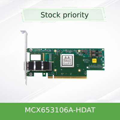 MCX653106A-HDAT Mellanox Network Card 200Gb/S 4*50Gb/S Ethernet-poorten