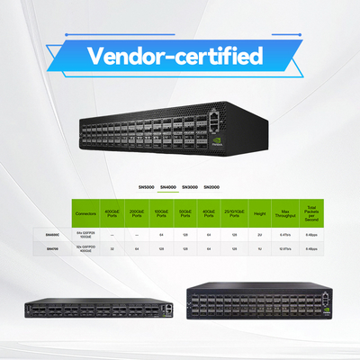 100GbE 2U Open Mellanox Network Switch MSN4600-CS2FC met Cumulus Ethernet
