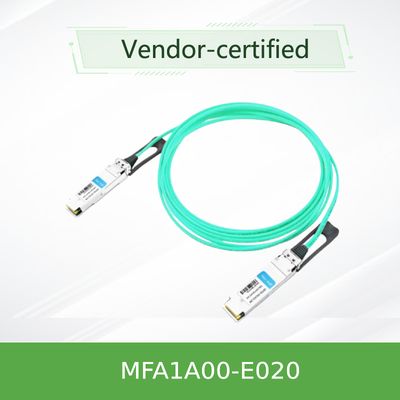 Nvidia Mfa1a00-Xxxx 100GB/S Qsfp28 Mmf Actieve optische kabel Mfa1a00-E020 Actieve glasvezelkabel Ib EDR 100GB/S