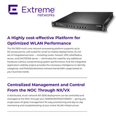 Extreme netwerkschakelaar Wireless WING NX 5500 Integrated Services Platform NX-5500-100R0-WR