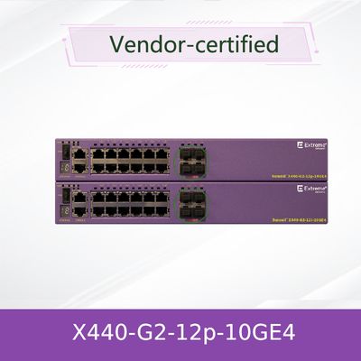 Schaalbare PoE+ Extreme Network AVB Switch 16531 X440-G2-12p-10GE4