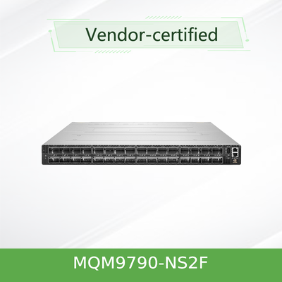 NVIDIA MQM9790-NS2F 400Gb/s InfiniBand-switch ¢ 64-poort NDR, 51.2Tb/s, extern beheerd, 1U voor HPC- en AI-clusters