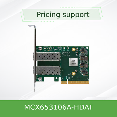 NVIDIA MCX653106A-HDAT ConnectX-6 200Gb/s InfiniBand Adapter Card ¢ Dual-Port QSFP56, PCIe Gen 4.0 x16, Low-Profile