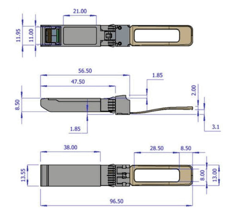 de Optische Zendontvanger QSFP+ 850nm MMA1B00-B150D MPO SR4 van 40GbE DDMI Mellanox tot 150m