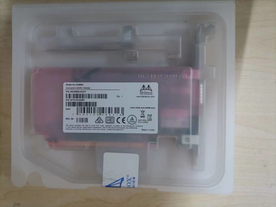 De Kaart VPI Mellanox 100gbe Nic Adapter Card mcx555a-ECAT connectX-5 EDR 100GbE van het Mellanoxnetwerk