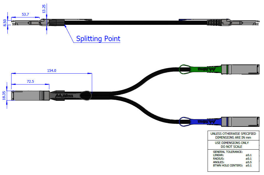 2m HDR100 Mellanox DAC Cable Direct Attach Fiber Kabel MCP7H50-H002R26 MCP7H50-V0xxR QSFP56