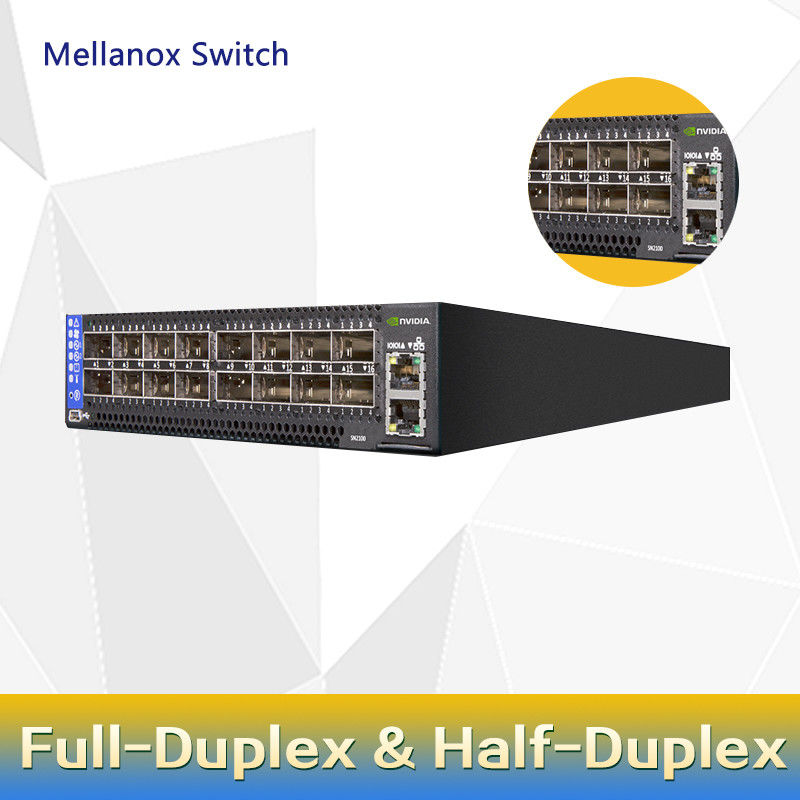 2 Schakelaar MSN2100-CB2F 100GbE 1U 16 QSFP28-Havens 2 AC PSUs X86 van Mellanox SN2000 van de kern de Korte Diepte