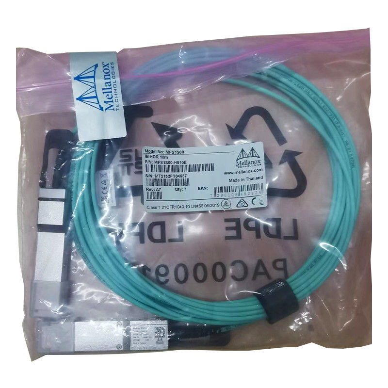 De Kabel 200GbE van MFS1S50-H010V Aoc aan 2x100GbE QSFP56 aan de kabel van 2xQSFP56 MMF Mellanox AOC