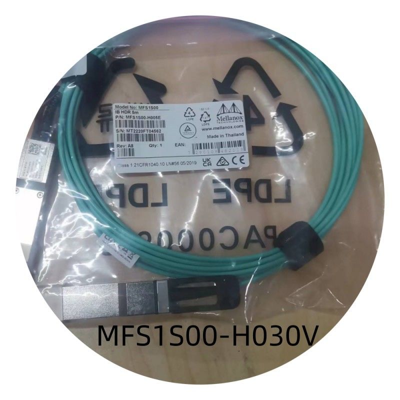 Van het de kabelnetwerk van MFS1S00-H030V IB 200G mellanox Aoc Kabel 30M QSFP56-Hoge snelheids Lage Latentie