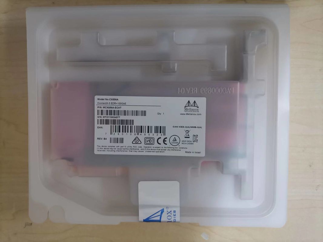 ConnectX-5 ex VPI-het Netwerkkaart EDR InfiniBand van Adaptermellanox en de Dubbele Haven QSFP28 mcx556a-EDAT van 100GbE