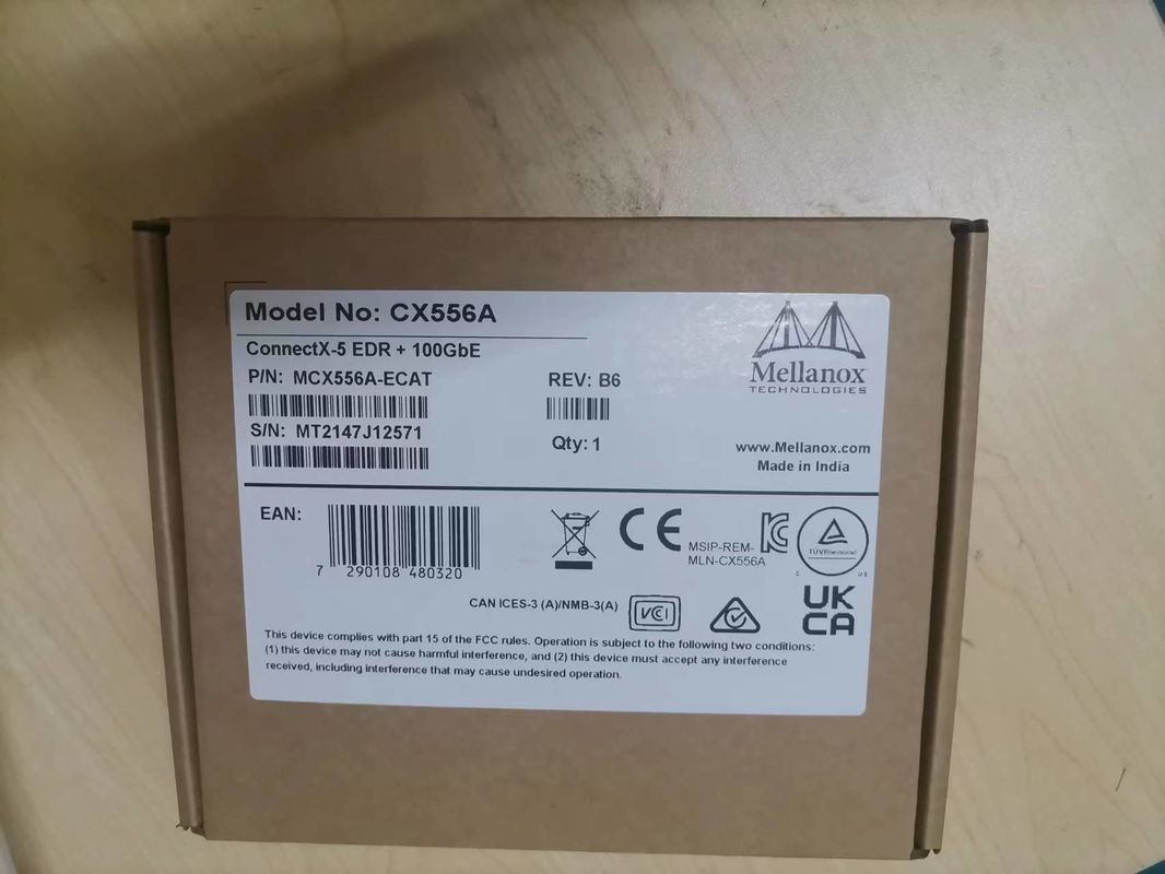 ConnectX-5 ex VPI-het Netwerkkaart EDR InfiniBand van Adaptermellanox en de Dubbele Haven QSFP28 mcx556a-EDAT van 100GbE