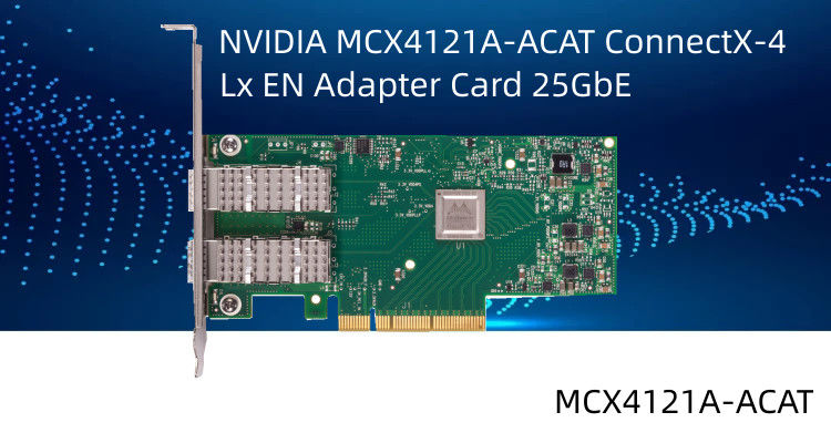 Mellanox connectX-4 van het de Havensfp28 PCIe3.0 X8 Netwerk van Lx ENGELSE 25GbE Dubbele de Interfacekaart mcx4121a-ACAT