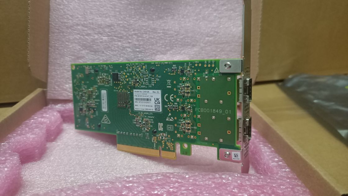 Mcx512a-ACAT Mellanox Connectx 5 Dubbele Haven 10 ENGELSE de Adapterkaart PCIe van 25gbe Sfp28 3,0 X8