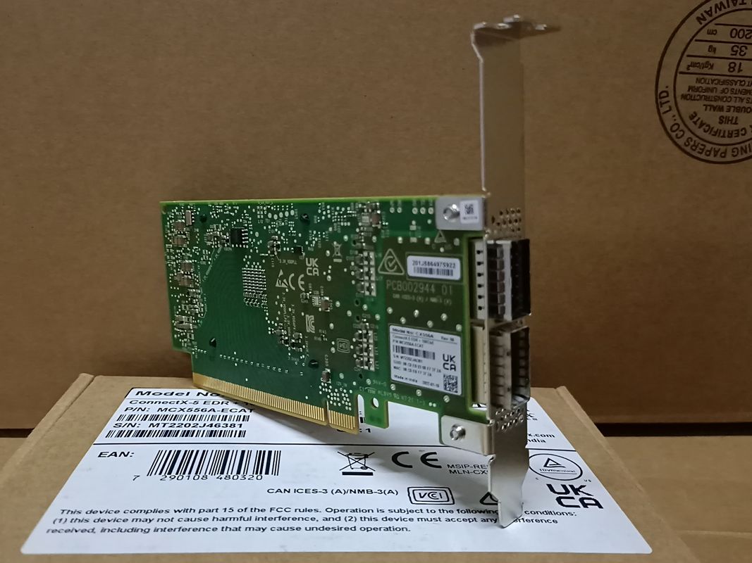 ConnectX-5 VPI-van de het Netwerkkaart EDR IB 100GbE van Adaptermellanox de Dubbele Haven QSFP28 PCIe3.0 mcx556a-ECAT