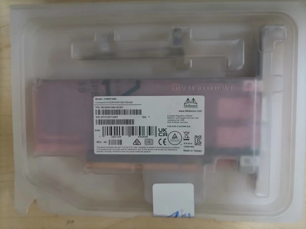 Original MCX653106A-ECAT Connect X-6 100Gb/S Dual Port QSFP56 Ethernet Adapter