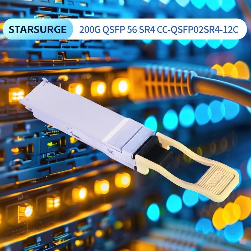 Datacenter Interconnect Solution 200G QSFP56 SR4 optische transceiver met 100m transmissieafstand op OM4 vezel