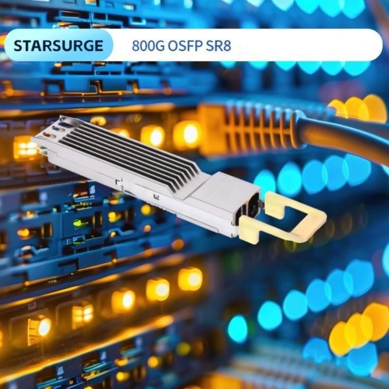 ≤ 17W Minimum ontvangbaar vermogen 800G OSFP SR8 Transceiver voor InfiniBand NDR 8x100GbE Breakout Fiber Optic Equipment