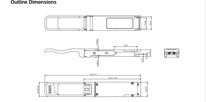 3.3V DC Power Source Computing Interconnect 100G QSFP28 BIDI SR Transceiver voor datacentrum Hot Pluggable Optical Module