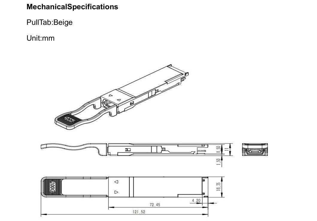 Ethernet-netwerk 100m SR4 100G QSFP28 glasvezeltransceivermodule met en conform IEEE 802.3bm