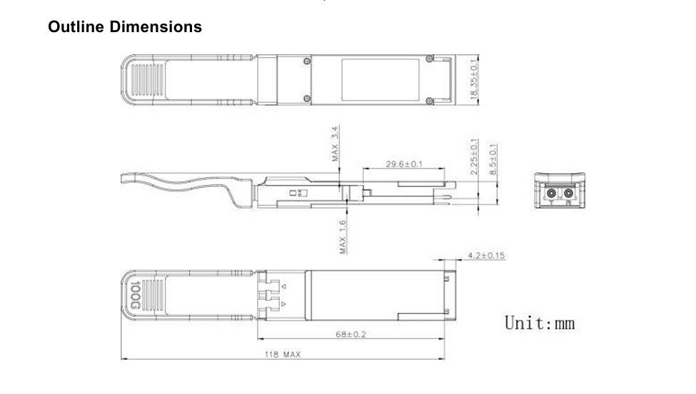 10 km maximale transmissieafstand 100G QSFP28 LR4 optische transceivermodule voor datacenterconnectiviteitsoplossingen