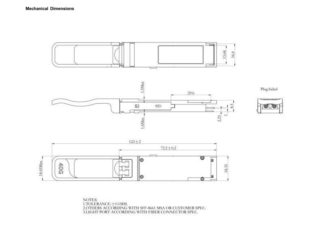 40Gb/s QSFP Multimode optische module BIDI 850/908nm Optische Transceiver Duplex LC IP-netwerk Tot 70m over OM3 100m over OM4