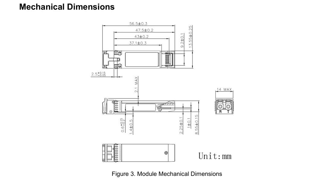 10 km Single Mode 25G SFP28 Optische Transceiver Protocol Conformiteit SFF-8472 Speed LC Connector CE FCC RoHS gecertificeerd