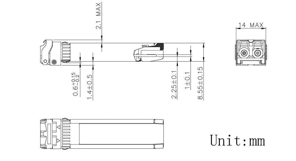 10km Single Mode Fiber 10G SFP Transceiver-module voor datacentercommunicatienetwerk