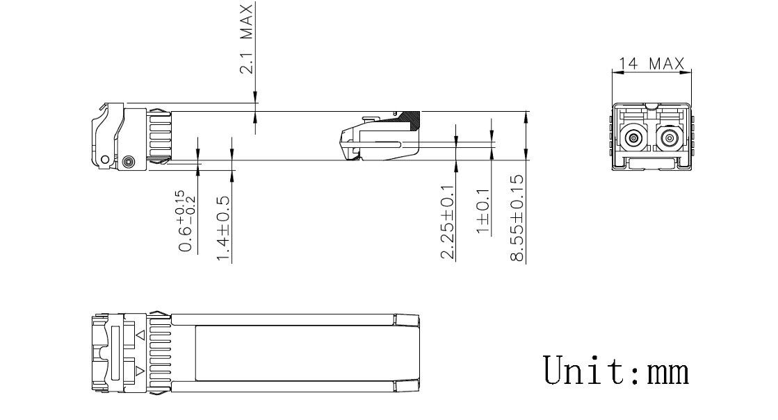 Glasvezeltype Multi-Mode Glasvezel OM3-netwerk 10G SFP 850nm 300m LC-optische transceivermodule voor datacenters