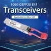 100g Qsfp28 Lr4 Er4 Zr4 Optische Transceiver 10km 20km 40km 60km 80km Module Single Mode Multimode Dual Fiber LC/MPO