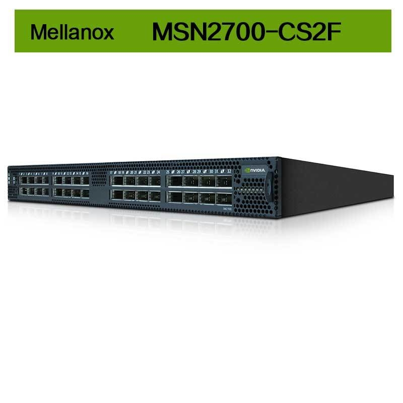 MSN2700-CS2F Mellanox Switch Spectrum gebaseerd op 32 poorten 100GbE Open Ethernet Platform