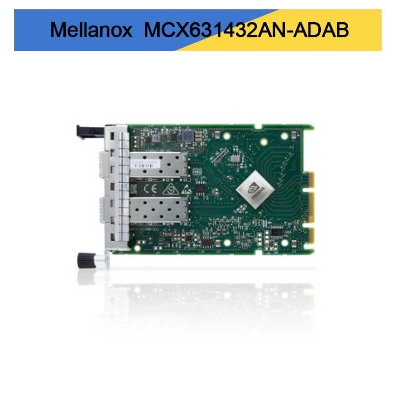 Nvidia MCX631432AN-ADAB ConnectX-6 Lx EN Adapterkaart, 25 GbE OCP3.0, met Host Management, Dual-Port SFP28, PCIe 4.0 x8, Geen Crypto, Duimschroef (Treklipje) Beugel