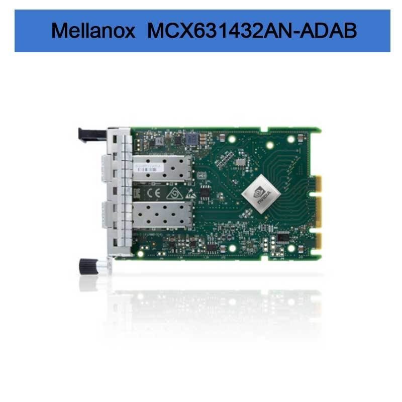 Nvidia MCX631432AN-ADAB ConnectX-6 Lx EN Adapterkaart, 25 GbE OCP3.0, met Host Management, Dual-Port SFP28, PCIe 4.0 x8, Geen Crypto, Duimschroef (Treklipje) Beugel
