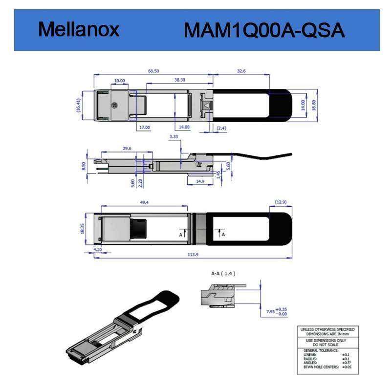 Mellnaox Gloednieuwe Originele Mam1q00A-Qsa Nvidia Dynamix Qsa™, Qsfp+ naar SFP+ Adapter