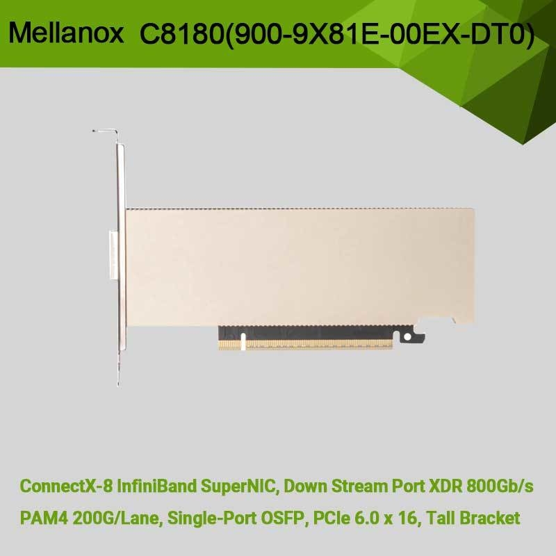 Nvidia Connectx-8 Adapter C8180 (900-9X81E-00EX-DT0) Single-Cage Osfp Infiniband: 800 gbs Xdr Ib