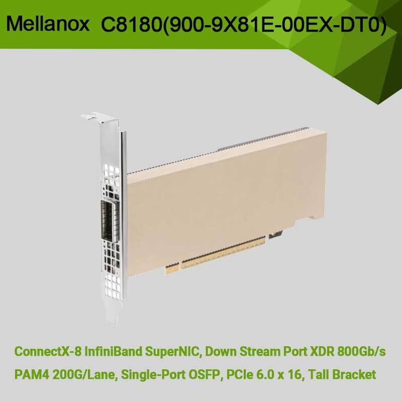 Nvidia Connectx-8 Adapter C8180 (900-9X81E-00EX-DT0) Single-Cage Osfp Infiniband: 800 gbs Xdr Ib