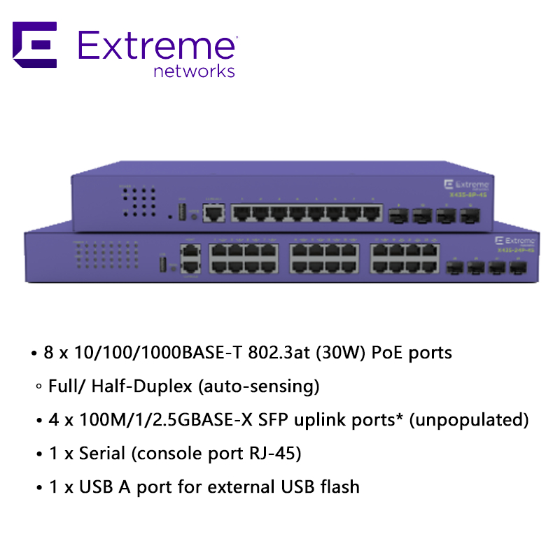 Mellanox Netwerk Switch High-Performance Extreme X435-8p-4s Netwerk Switch voor Snelle Connectiviteit