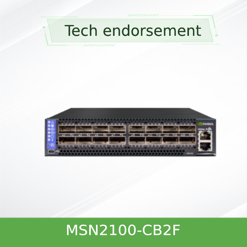 Het Netwerkschakelaar Spectrum Gebaseerde 1001U Open Ethernet van MSN2100-CB2F Mellanox met Mellanox-Kaart
