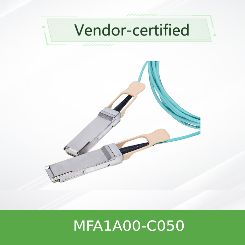 QSFP LSZH Mellanox AOC Actieve Optische Kabel MFA1A00-C050 100GbE 50m nieuw en origineel