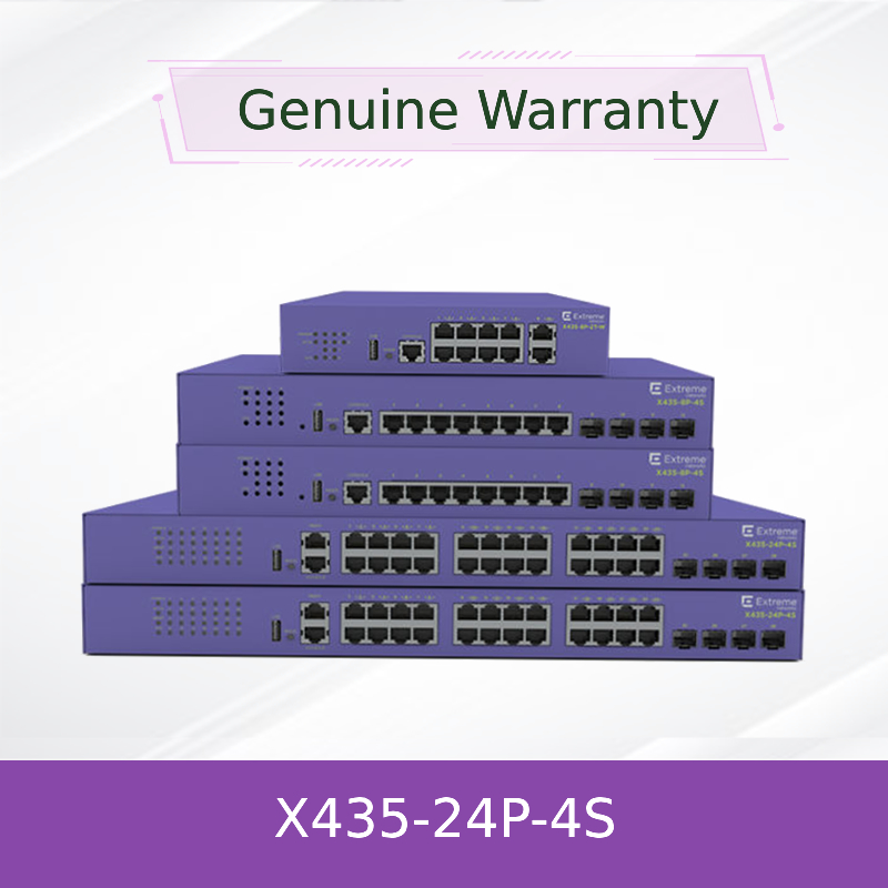 X435-24P-4S Premium Gigabit Ethernet Switch voor Verbeterde Netwerkbetrouwbaarheid Extreme Xos