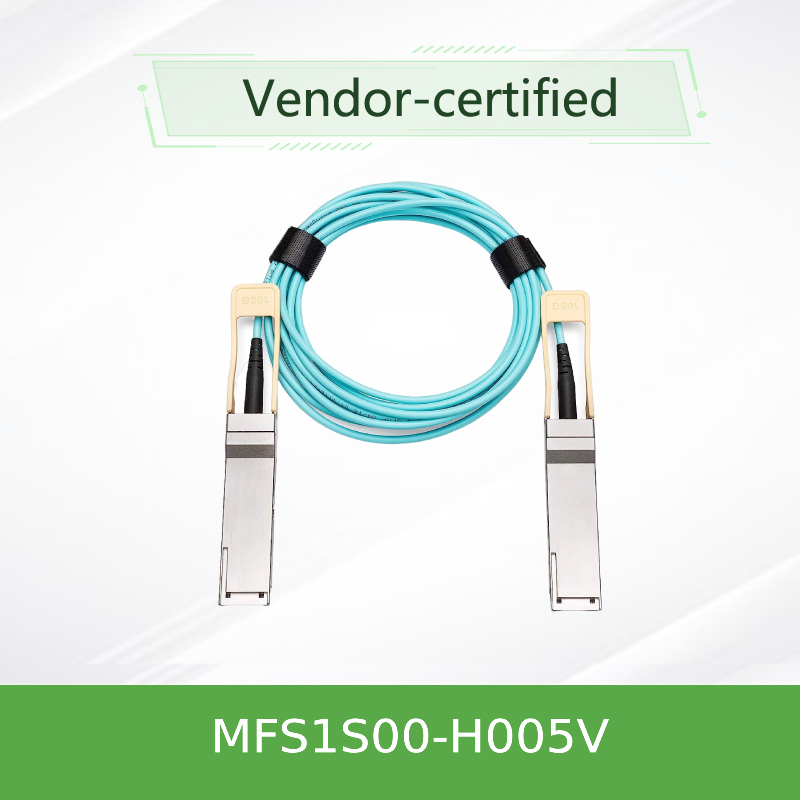 NVIDIA MFS1S00-H005V 200Gb/s QSFP56 Active Optical Cable - 5m AOC voor HDR InfiniBand & 200GbE